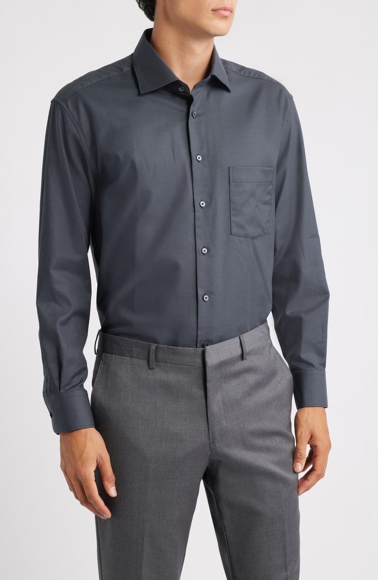 Eterna Modern Fit Structured Twill Dress Shirt, Main, color, 