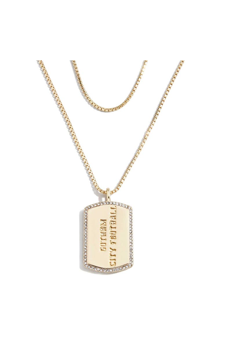 WEAR by Erin Andrews x Baublebar New York Jets Gold Dog Tag Necklace, Alternate, color, Gold