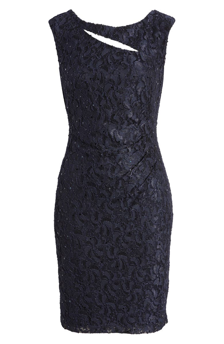 Connected Apparel Sequin Lace Body-Con Cocktail Dress, Alternate, color,