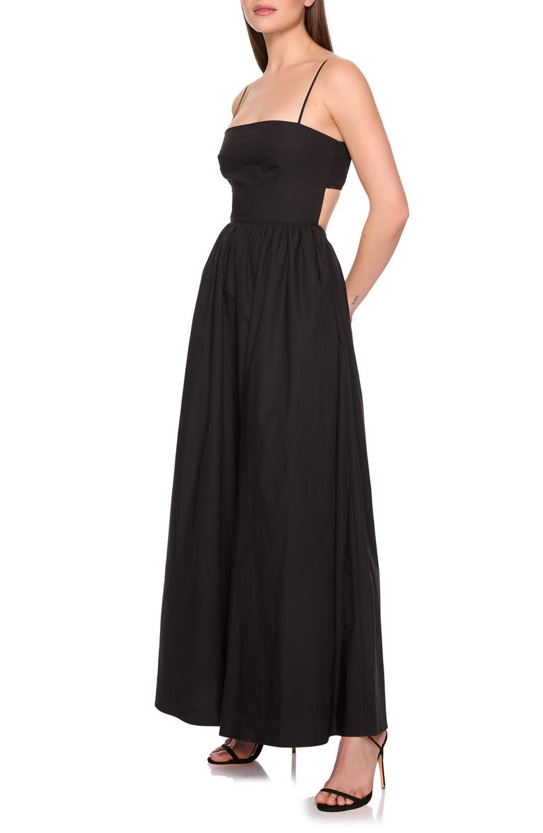 Susana Monaco Open Back Cotton Poplin Maxi Dress, Alternate, color, Black