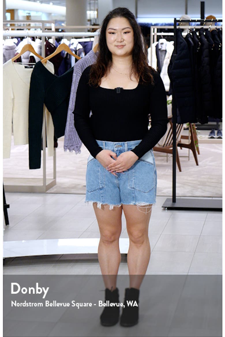 Savana Paneled Relaxed Raw Hem Denim Shorts video
