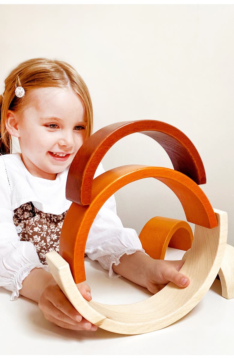 Bigjigs Toys Natural Stacking Rainbow, Alternate, color,