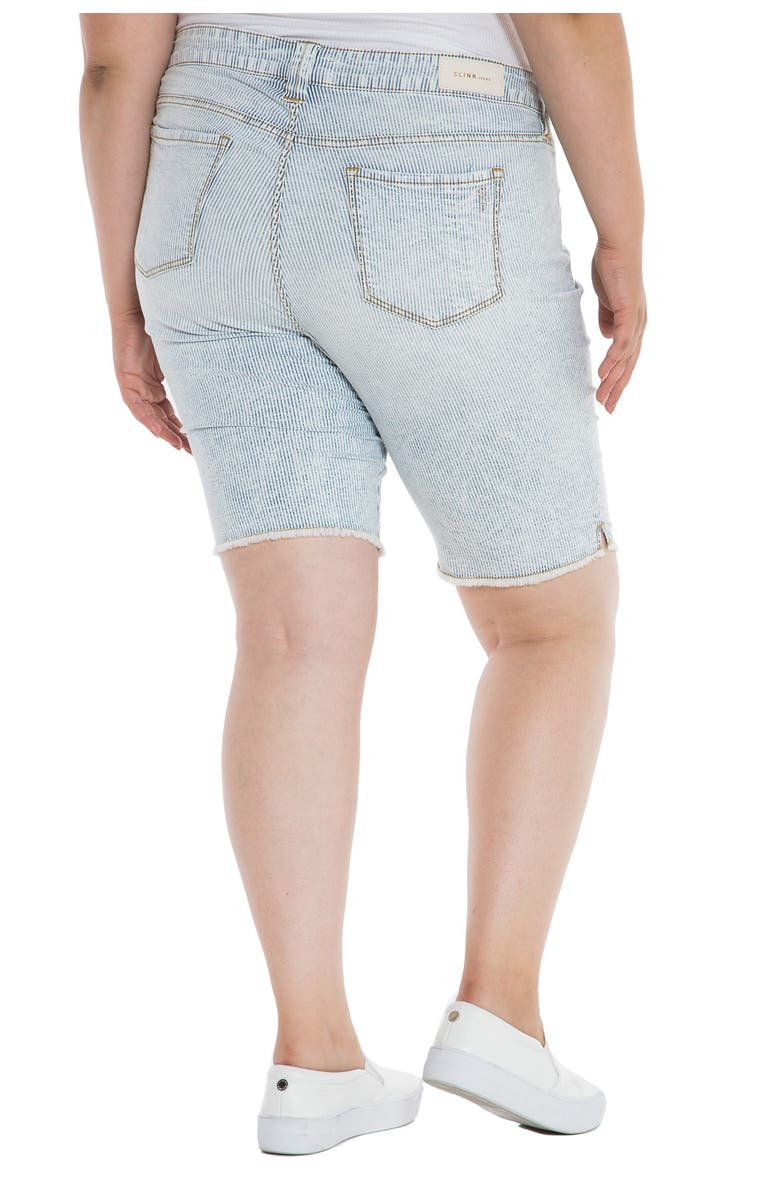 SLINK Jeans Striped Bermuda Shorts, Alternate, color, Denim Stripes