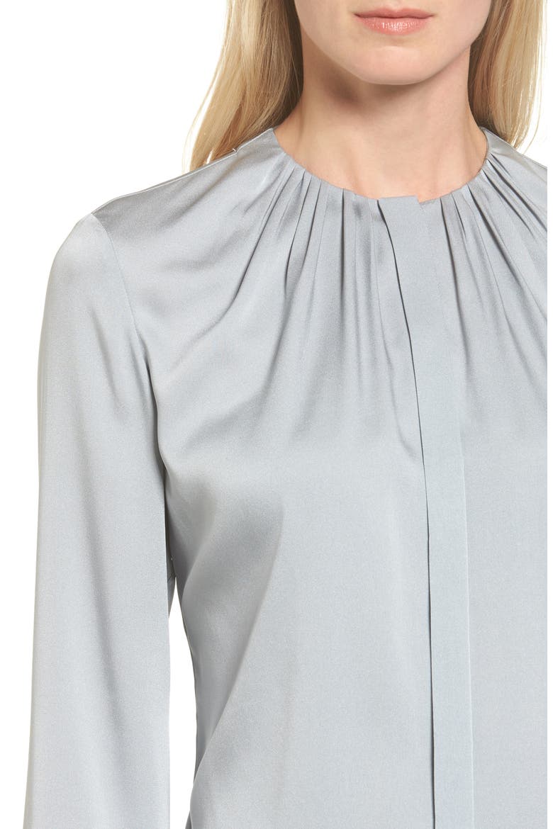 Banora Stretch Silk Blouse, Alternate, color, BLUE DUST