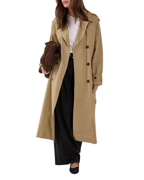 Nasty Gal Essentials Trench Coat In Green