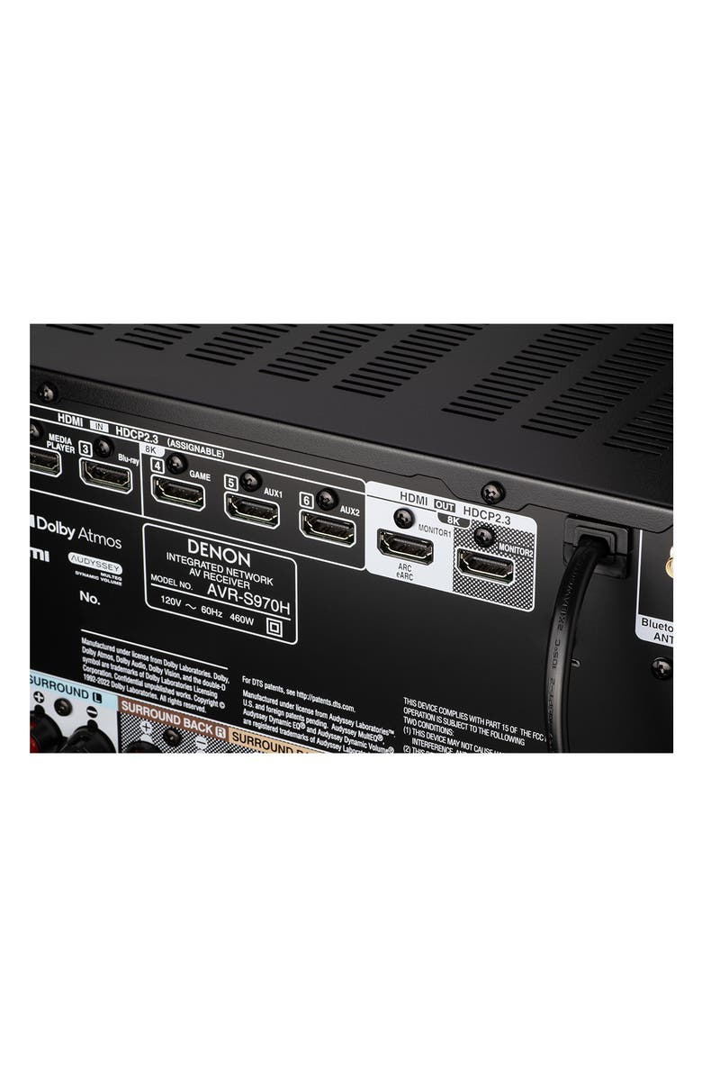 Denon AVR-S970H 7.2 Channel 8K Home Theater Receiver with Dolby Atmos/DTSX and HEOS Built-In, Alternate, color, 