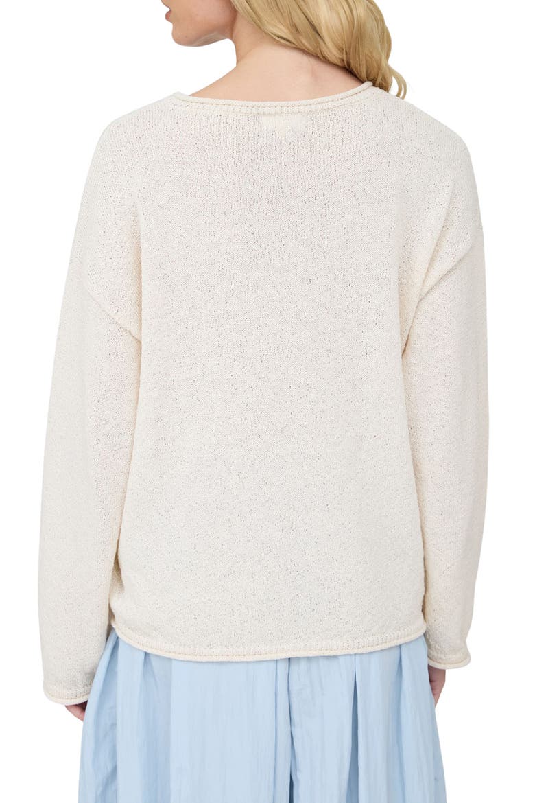 Cotton Crewneck Sweater, Alternate, color, OATMEAL