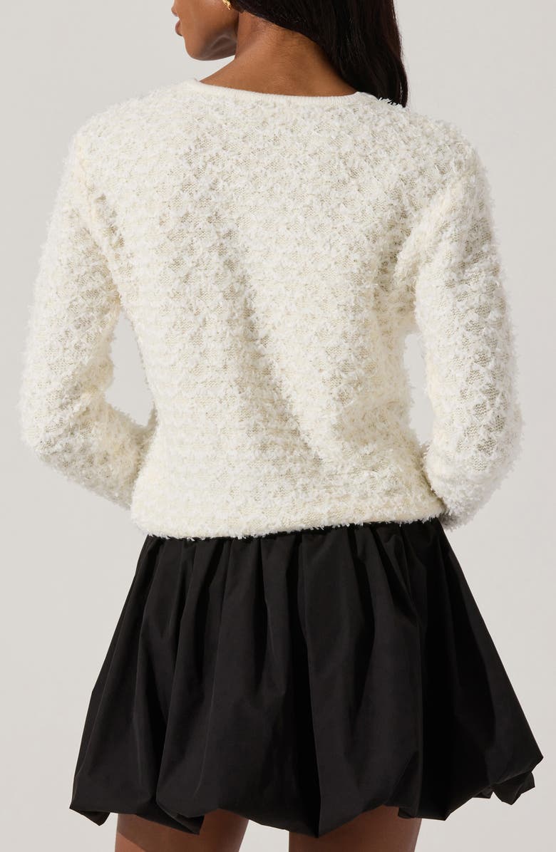 ASTR the Label Texture Stitch Cardigan, Alternate, color, Off White