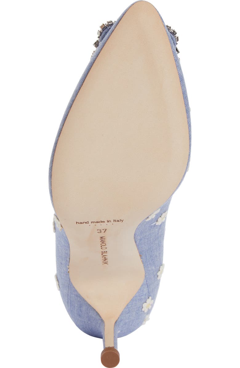 Manolo Blahnik Hangisi Crystal Buckle Pump, Alternate, color, Blue Multi