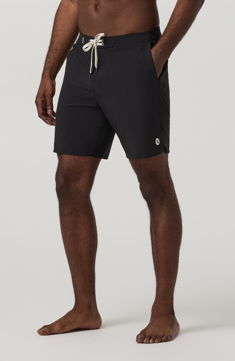 Vuori Cruise Hybrid Board Shorts, Alternate, color, Black Solid