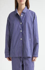 NACKIYÈ Life Is a Beach Stripe Poplin Pajama Shirt