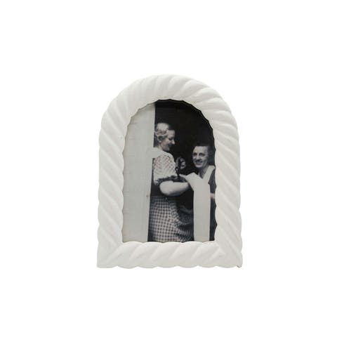 4x6 Olin Braided Arched White Decorative Photo Picture Frame