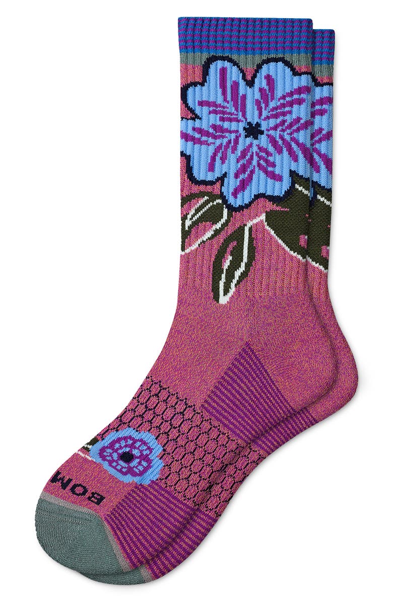 Bombas Winter Floral Calf Socks, Alternate, color, 