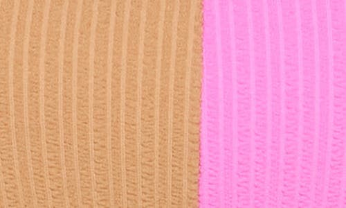 Shop Sanctuary Colorblock Rib Bandeau Bikini Top In Pink Aura