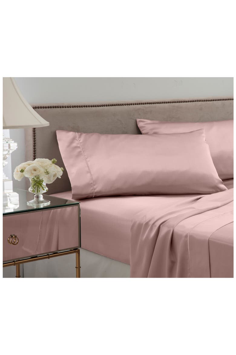 Set of 2 Elegance Satin Pillowcases, Alternate, color, ROSE GOLD