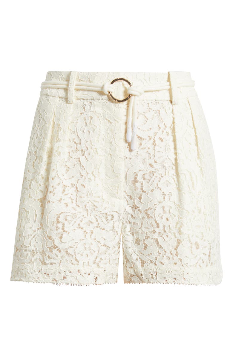 Reiss Lori Pleat Lace Shorts, Main, color, White