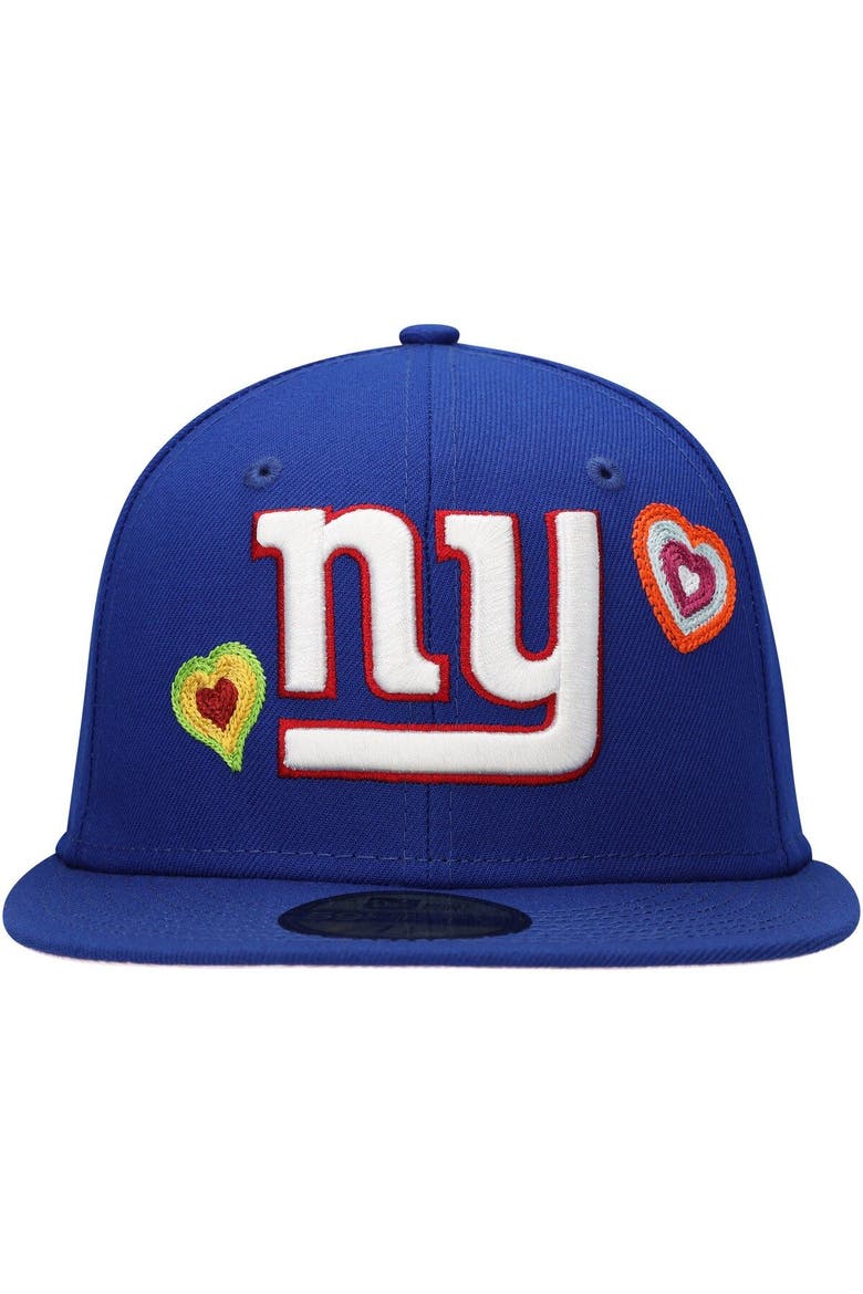 Men's New Era Royal New York Giants Chain Stitch Heart 59FIFTY Fitted Hat, Alternate, color, Royal