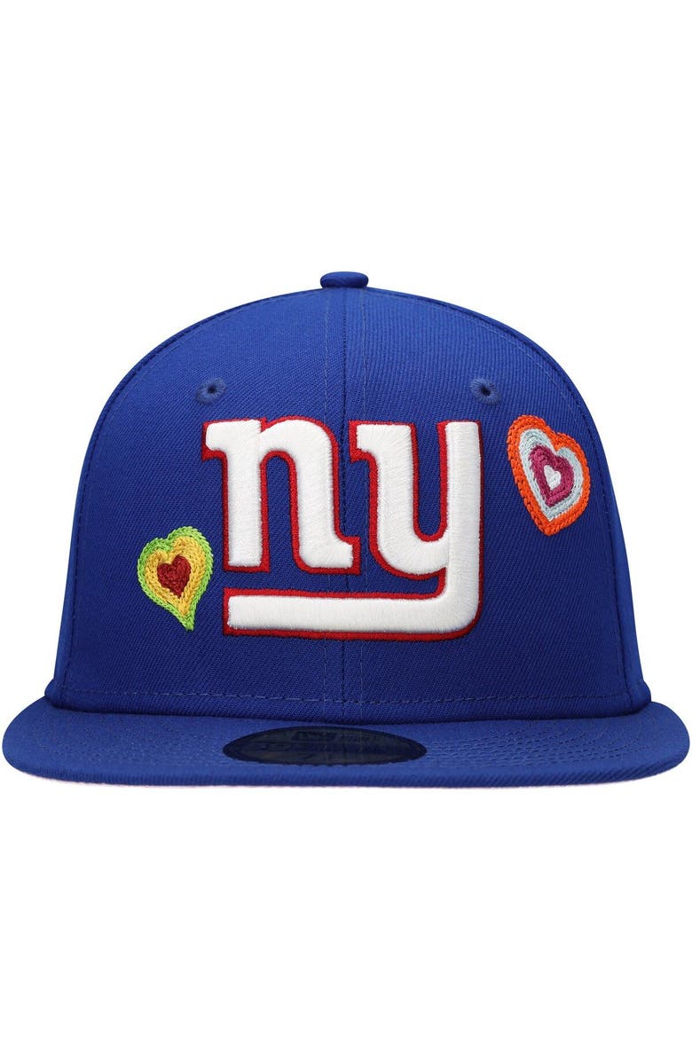 New Era Men's New Era Royal New York Giants Chain Stitch Heart 59FIFTY Fitted Hat, Alternate, color, Royal