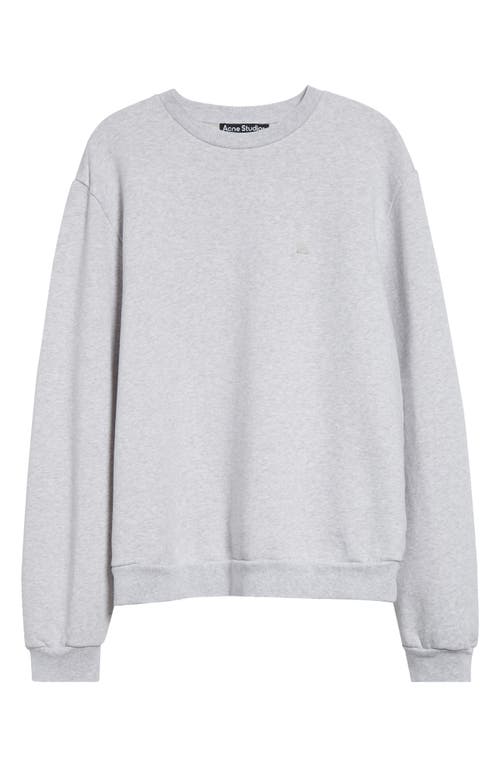 Acne Studios Faihra U Face Patch Fleece Sweatshirt In Pale Grey Melange