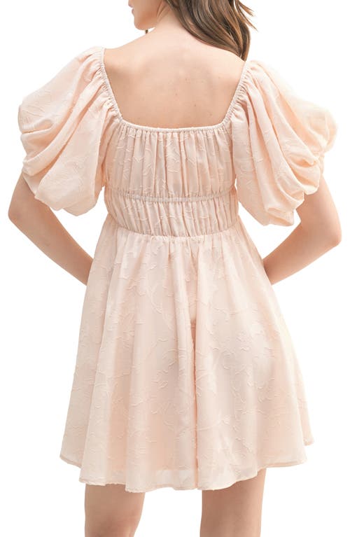 LUSH LUSH EMBROIDERED PUFF SLEEVE DRESS 
