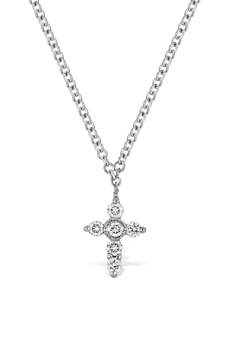 Bony Levy Diamond Cross Pendant Necklace, Alternate, color, 18K White Gold