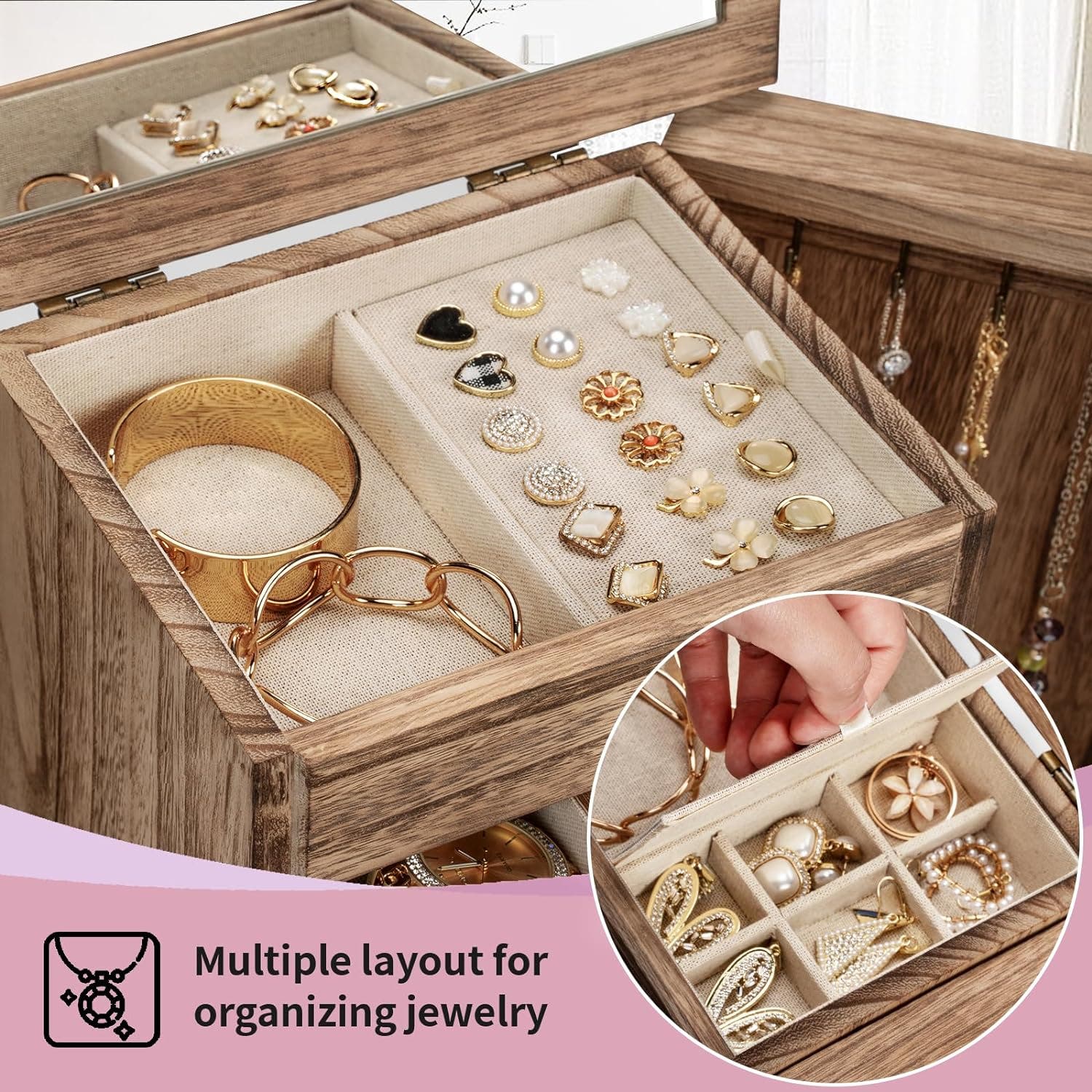 FELIDOMUS Wooden Tabletop Jewelry Armoire | Nordstrom