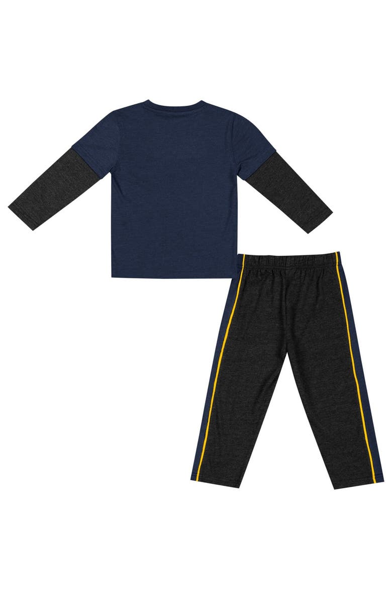 Toddler Colosseum Navy/Black Michigan Wolverines Long Sleeve T-Shirt & Pants Set, Alternate, color, Navy