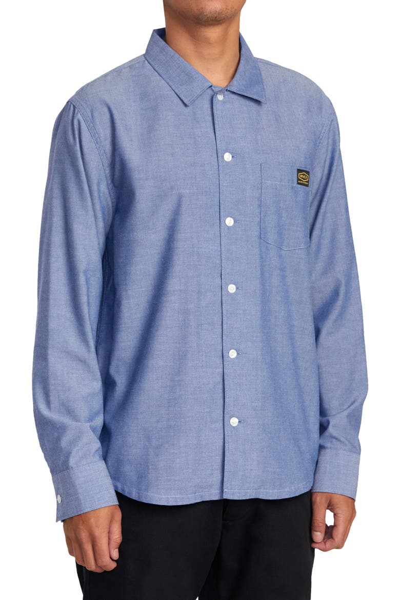 Day Shift Button-Up Shirt, Alternate, color, BLUE CHAMBRAY