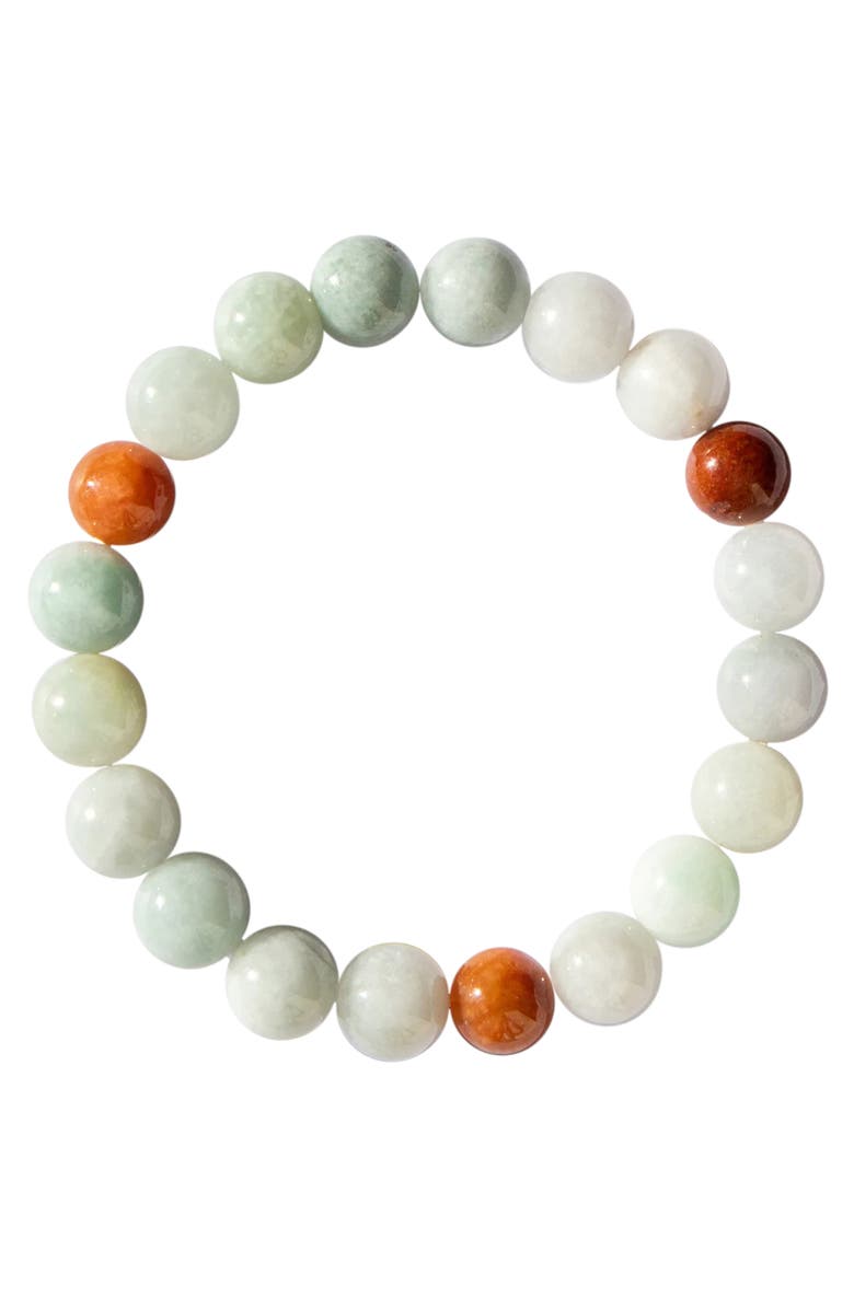 seree Pea Beaded jade bracelet, Main, color, Off White