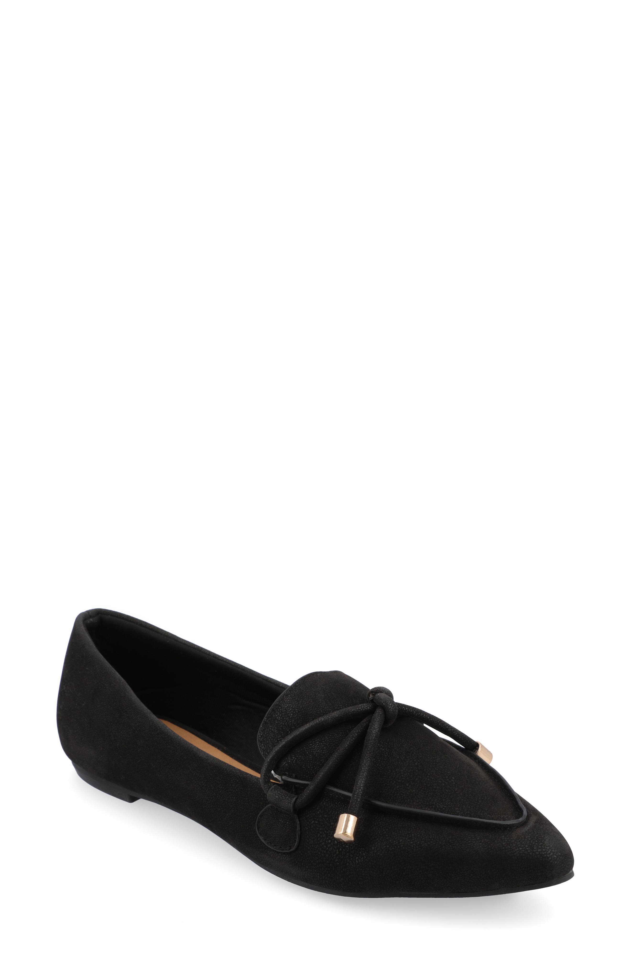 Journee Collection Muriel Flat - Narrow Width, Main, color, Black