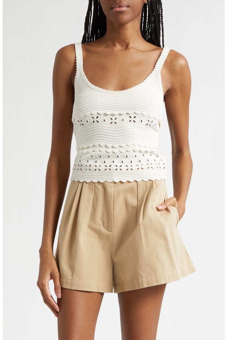 Sea Eyelet Camisole, Main, color, COWRIE