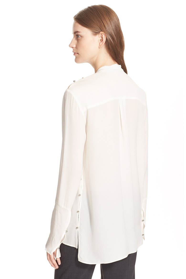 Ruffle Silk Top, Alternate, color, SOFT WHITE