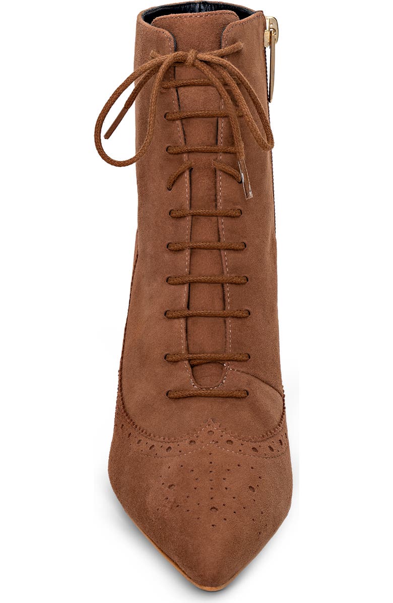 L'AGENCE Fayette Lace-Up Bootie, Alternate, color, Sand Suede