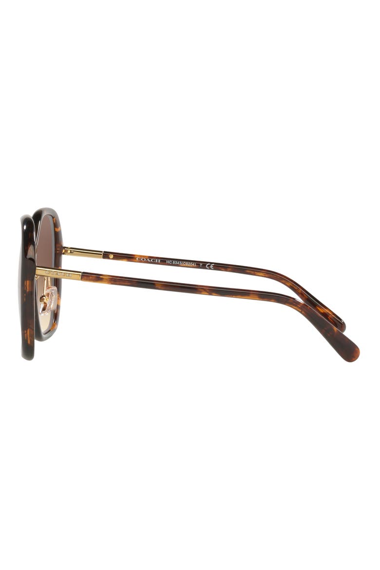 57mm Gradient Round Sunglasses, Alternate, color, DARK TORTOISE