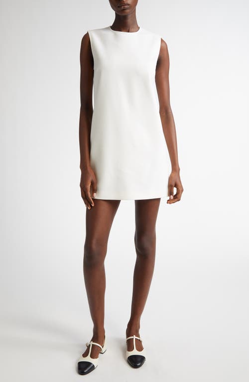 Max Mara Fiuggi Stretch Wool Canvas Minidress In White