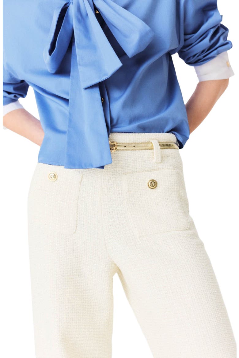 Lurex tweed trousers, Alternate, color, Ecru