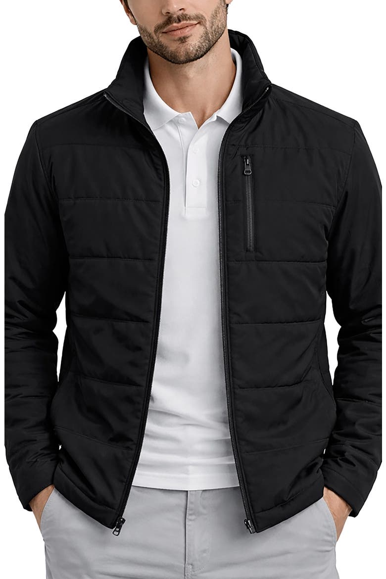 Water Resistant Hybrid Stretch Jacket, Main, color, BLACK