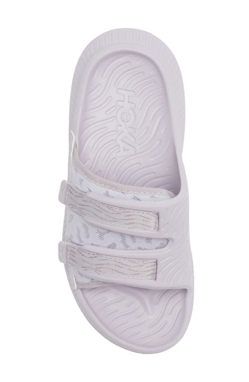 Hoka Gender Inclusive Ora Luxe Slide Sandal In Lilac Marble/elderberry