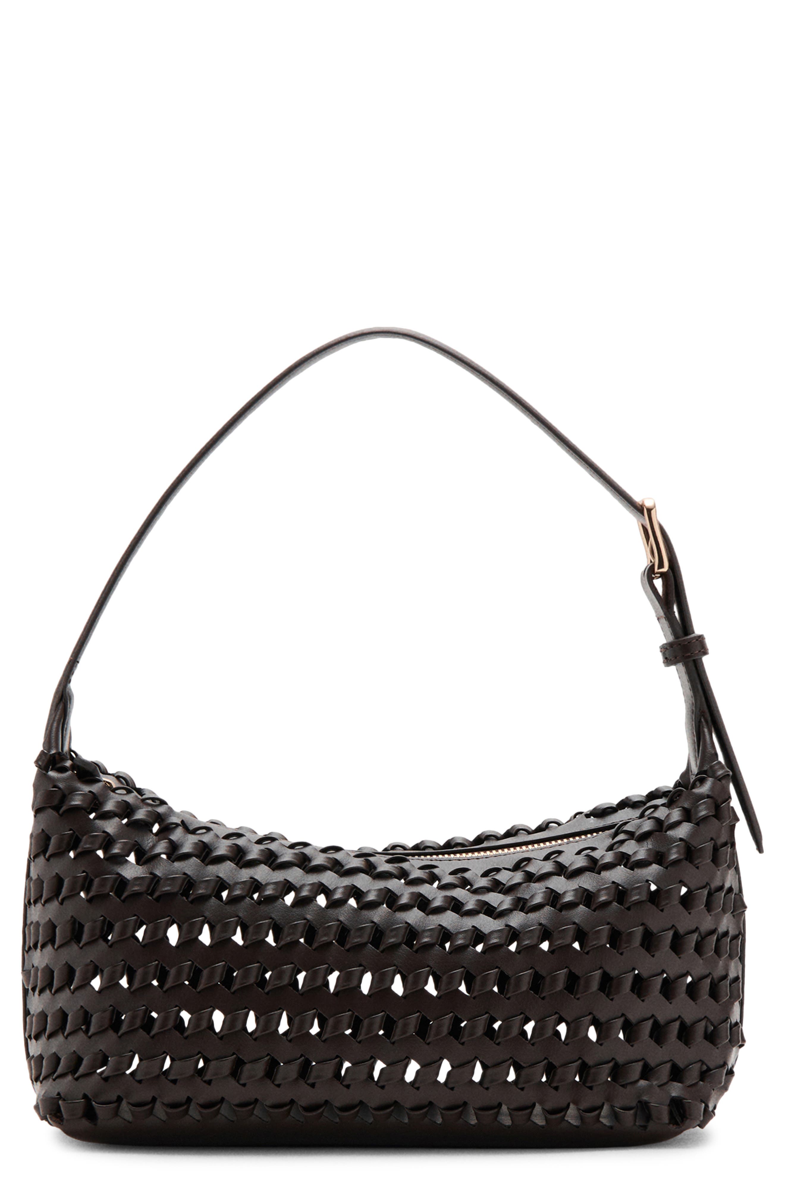 MANGO Braided Faux Leather Shoulder Bag, Main, color, 