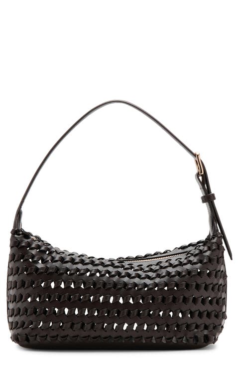 Braided Faux Leather Shoulder Bag