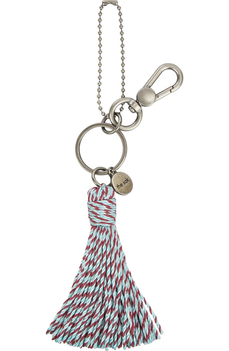 The Sak Hand Crochet Dangle, Main, color, Pale Aqua And Bing Cherry
