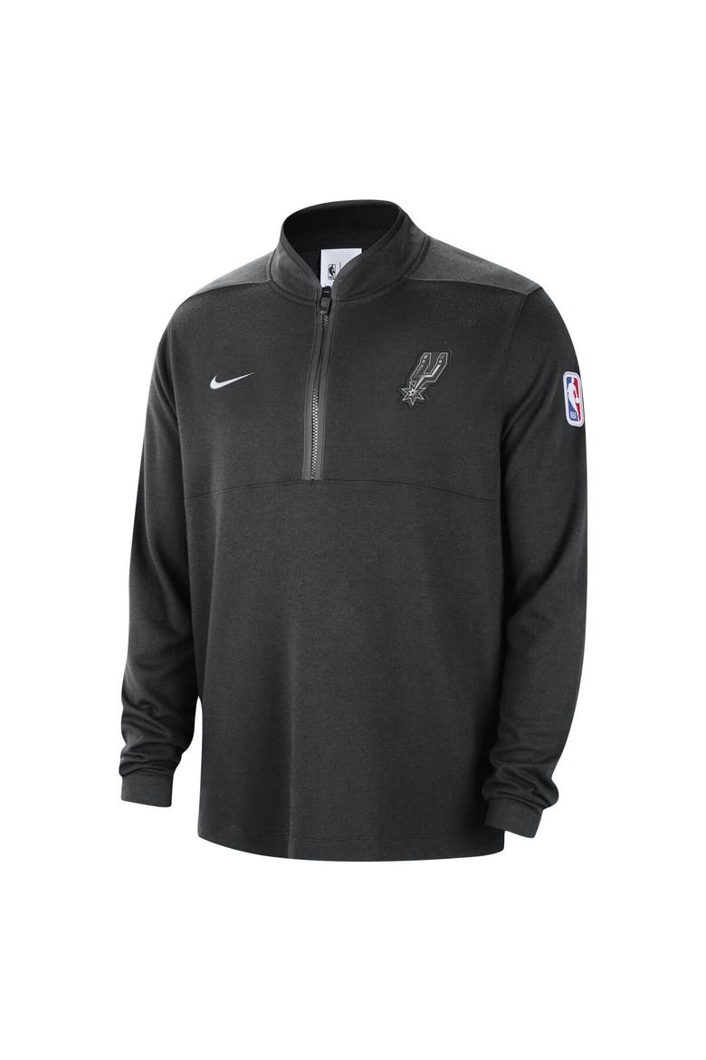 Men's Nike Black San Antonio Spurs Authentic Performance Half-Zip Jacket, Alternate, color, Black