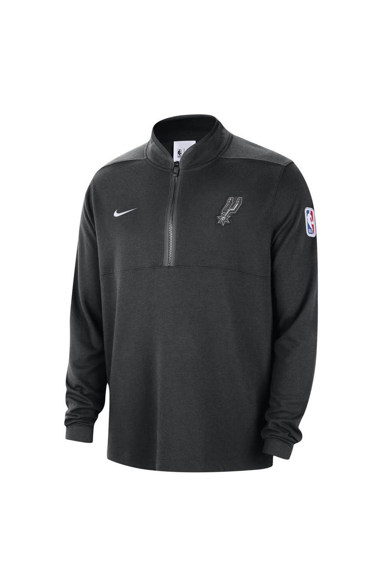 Nike Men's Nike Black San Antonio Spurs Authentic Performance Half-Zip Jacket, Alternate, color, Black