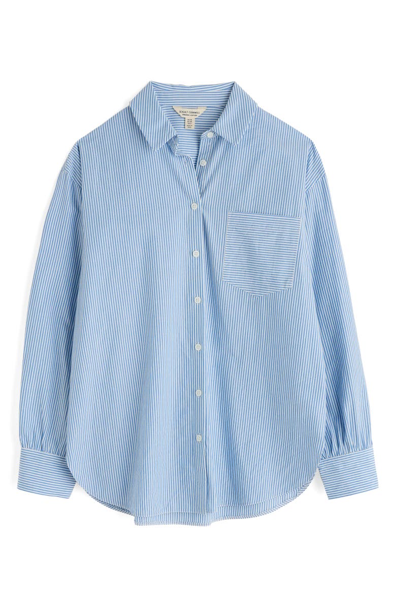 Seasalt Cornwall Sea Path Oversize Organic Cotton Poplin Button-Up Shirt, Alternate, color, Mini Sunrise Skipper