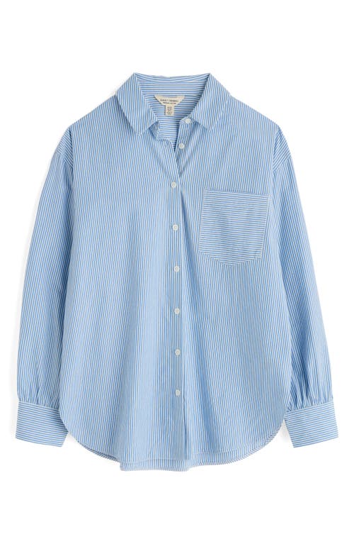Seasalt Cornwall Sea Path Oversize Organic Cotton Poplin Button-up Shirt In Blue