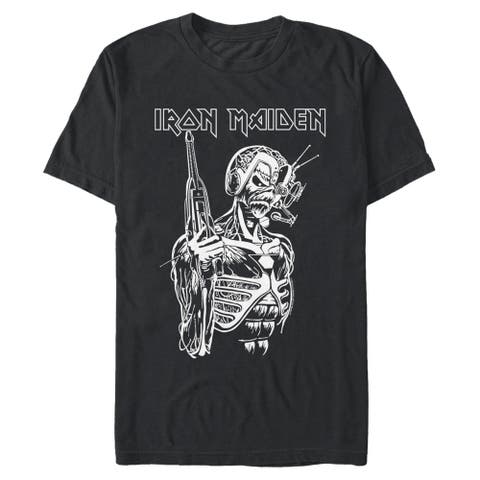 Men's Iron Maiden Monochrome Somewhere in Time  Graphic T-Shirt