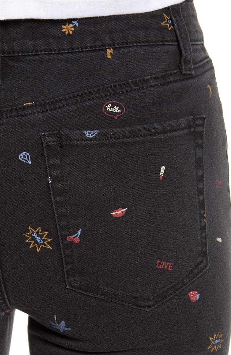 Tinsel Print Skinny Jeans, Alternate, color,