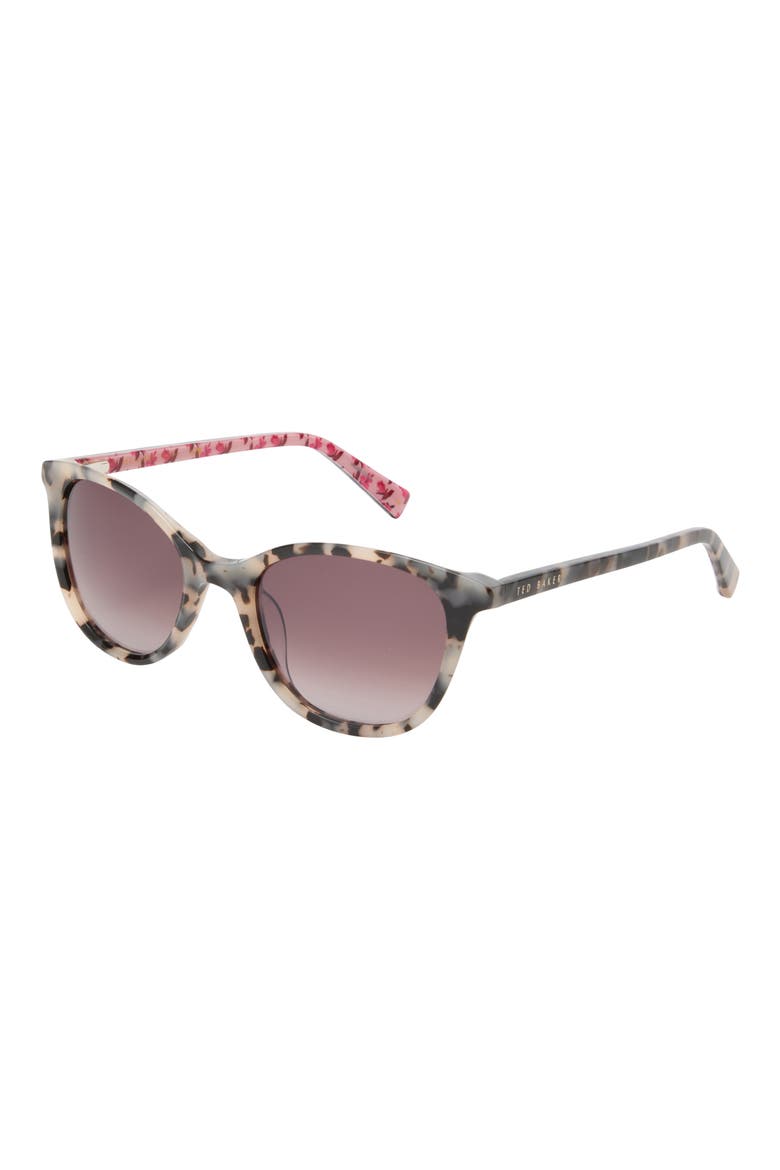 51mm Gradient Modified Round Sunglasses, Alternate, color, IVORY TORTOISE