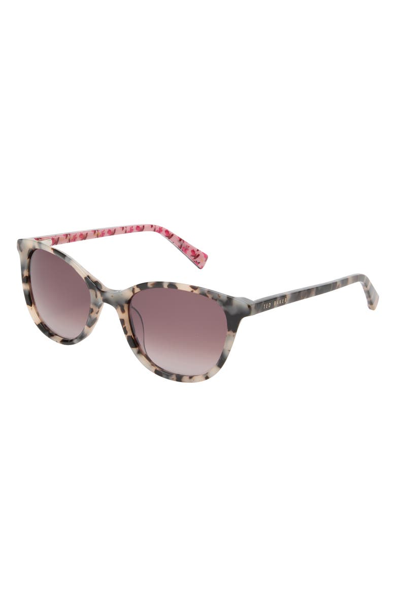 Ted Baker London 51mm Gradient Modified Round Sunglasses, Alternate, color, Ivory Tortoise