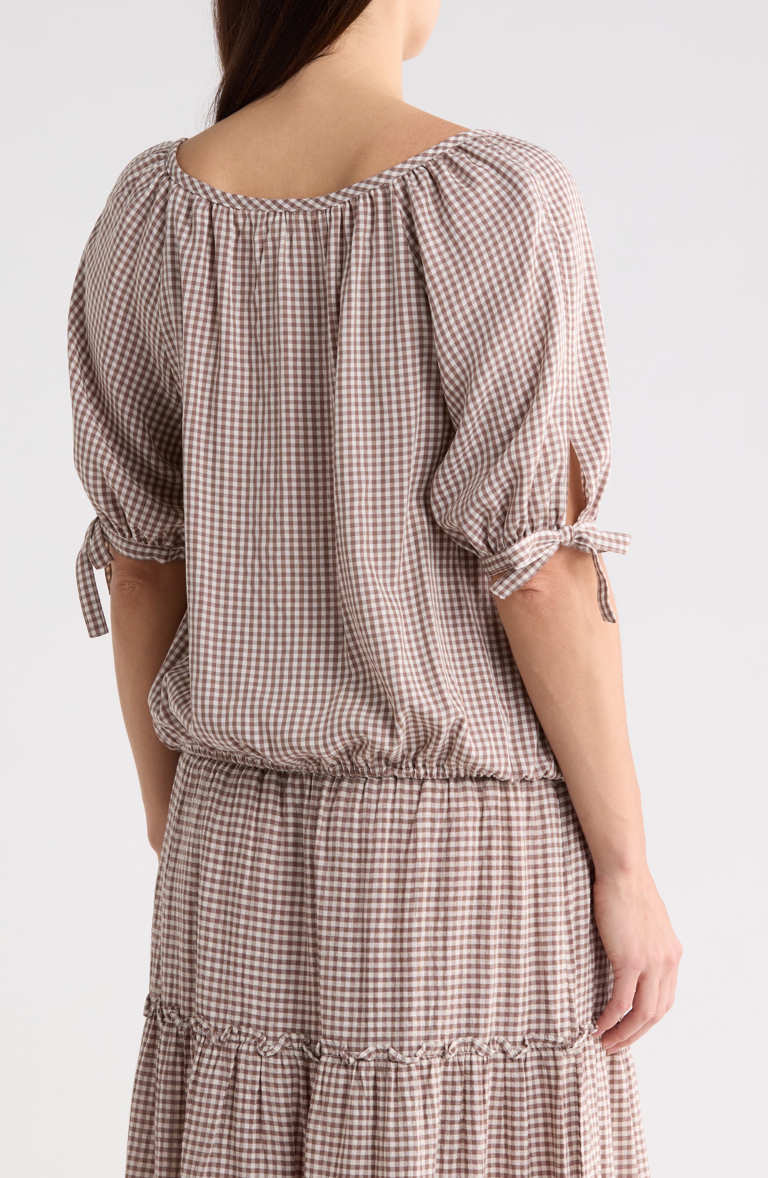 Gingham Bubble Hem Top - image 2